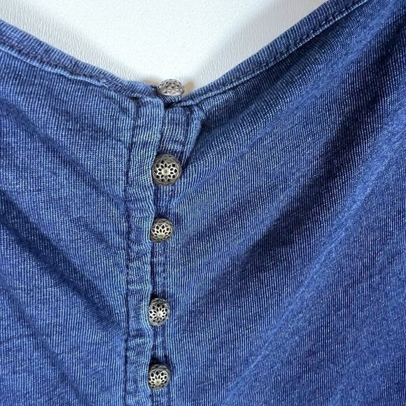 Lucky Brand Women Navy Blue & Red Embroidered Cold Shoulder Blouse Top Sz LARGE - Picture 10 of 11